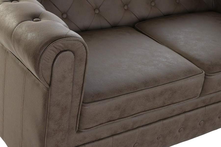 Sofa Poliester Madera 151X82X70 Marron Oscuro