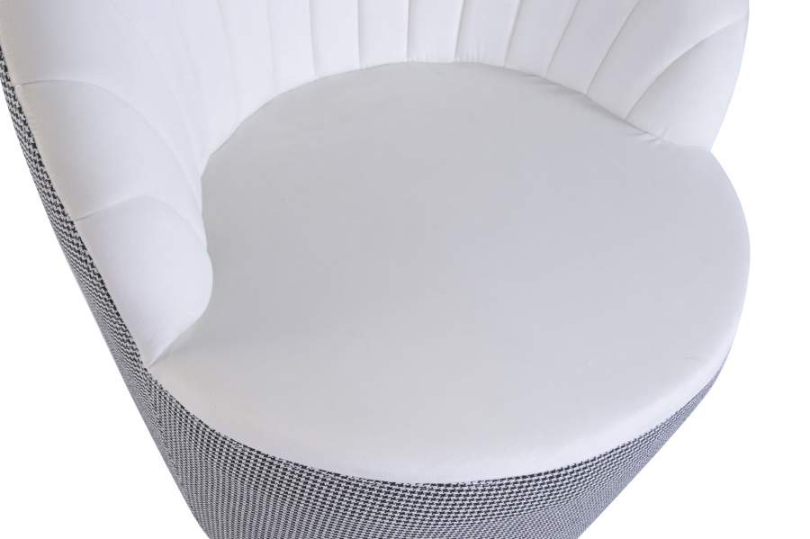 Butaca Poliester 69X66X85 Pata De Gallo Blanco