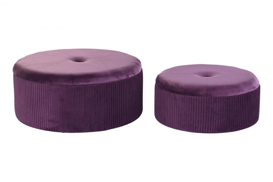 Reposapies Set 2 Poliester Mdf 70X70X28 Terciopelo