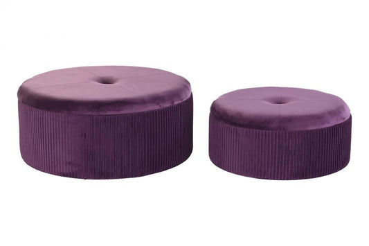 Reposapies Set 2 Poliester Mdf 70X70X28 Terciopelo