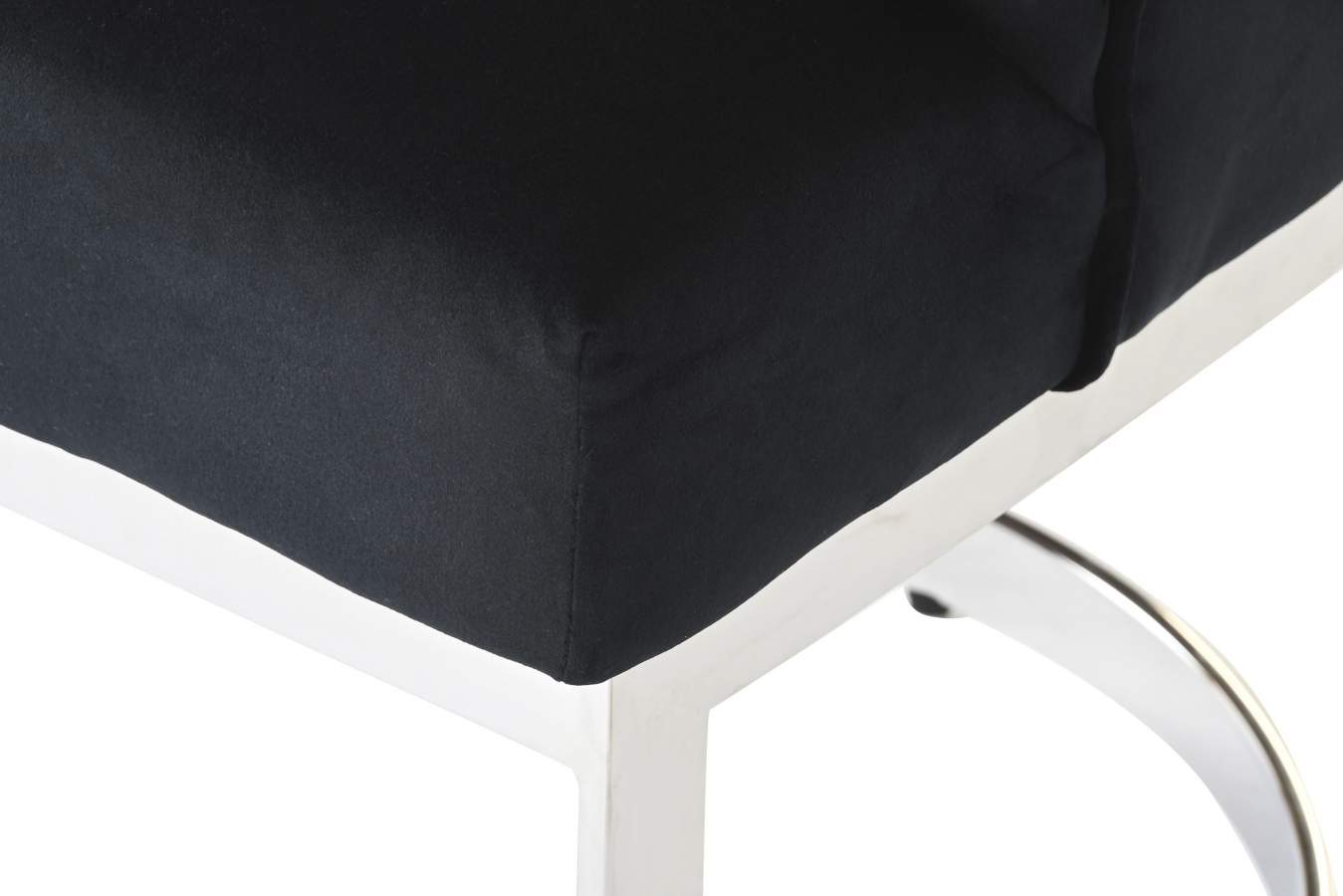 Silla Acero Poliester 60X58X93 Terciopelo Negro