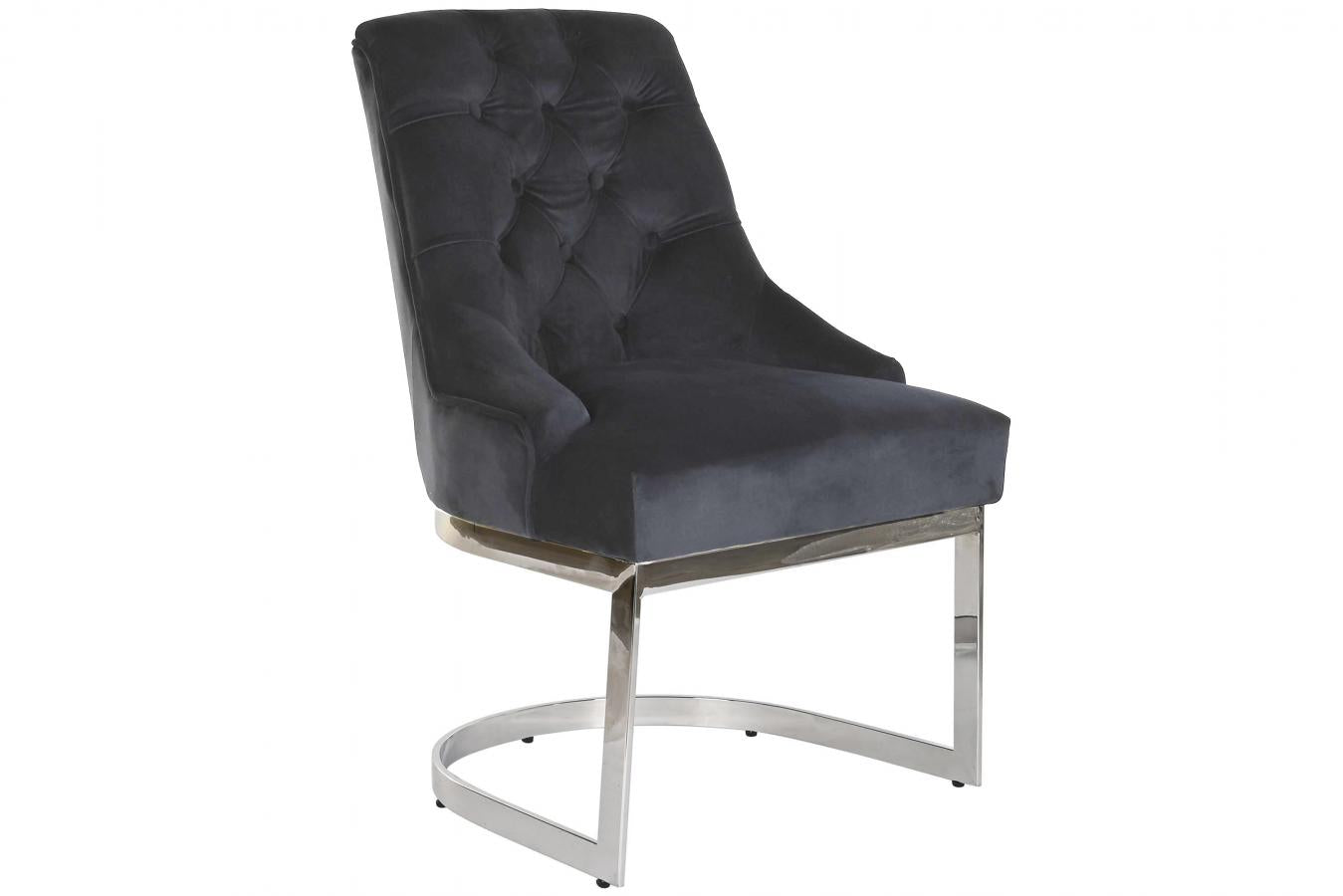 Silla Acero Poliester 60X58X93 Terciopelo Negro