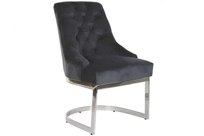 Silla Acero Poliester 60X58X93 Terciopelo Negro