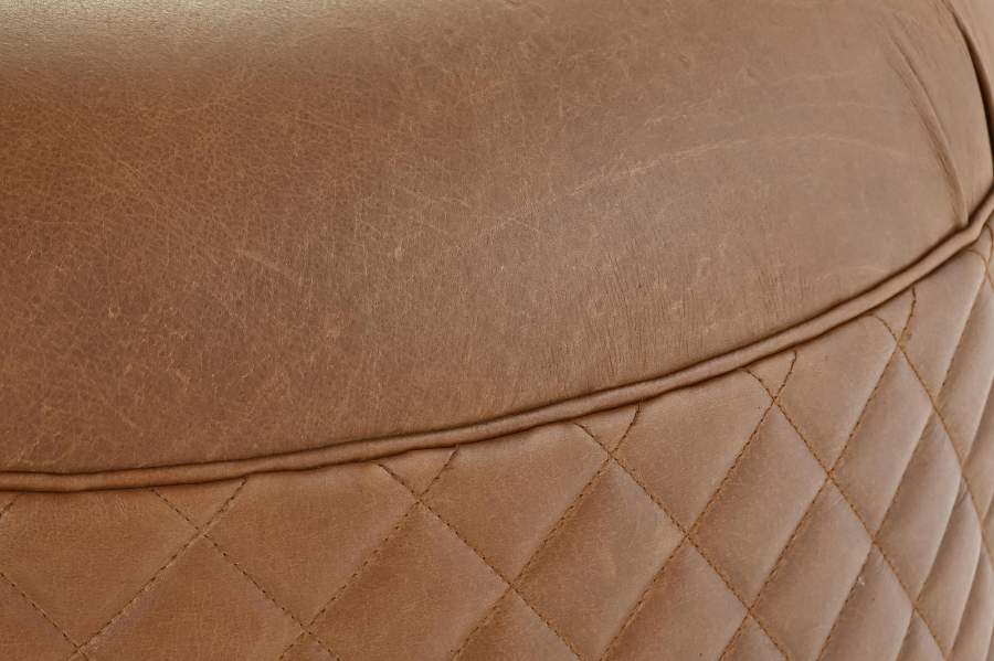 Reposapies Madera Piel 94X94X54 Marron