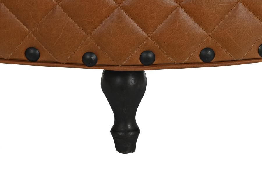 Reposapies Madera Piel 94X94X54 Marron
