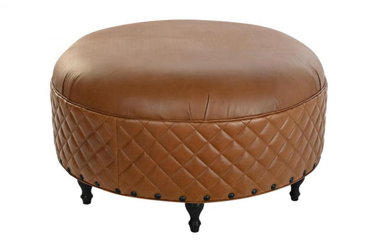 Reposapies Madera Piel 94X94X54 Marron