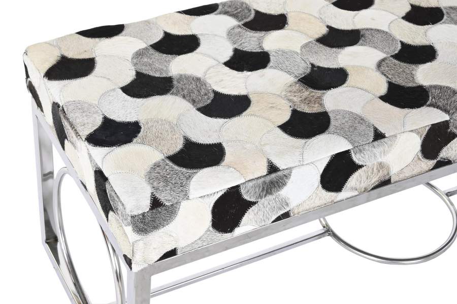 Descalzadora Piel Acero 122X41X44 Rombos Blanco