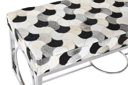 Descalzadora Piel Acero 122X41X44 Rombos Blanco