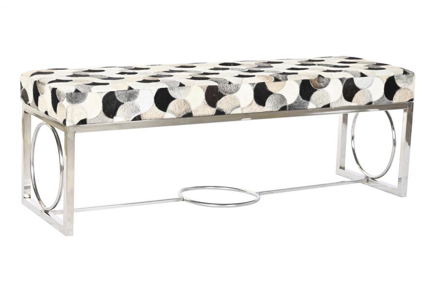 Descalzadora Piel Acero 122X41X44 Rombos Blanco