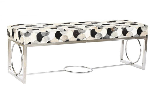 Descalzadora Piel Acero 122X41X44 Rombos Blanco
