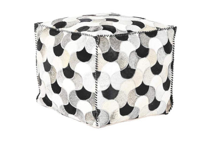 Pouf Piel Poliester 45X45X40 Rombos Marron