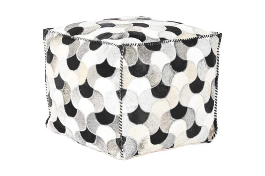 Pouf Piel Poliester 45X45X40 Rombos Marron