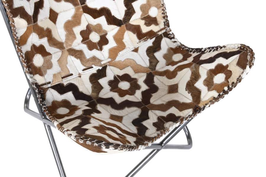 Sillon Piel Hierro 70X70X90 Rombos Marron