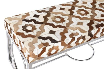 Descalzadora Piel Acero 122X41X44 Rombos Blanco