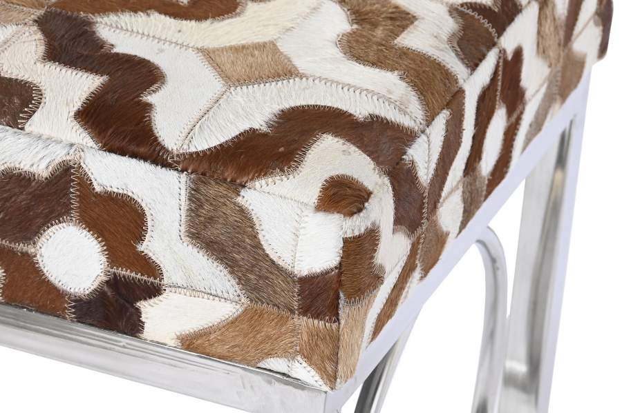 Descalzadora Piel Acero 122X41X44 Rombos Blanco