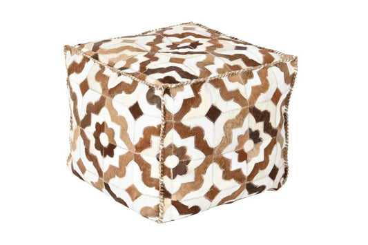 Pouf Piel Poliester 45X45X40 Rombos Marron
