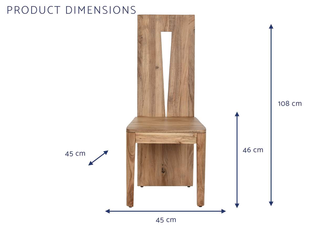 Silla Acacia 45X45X108 Natural