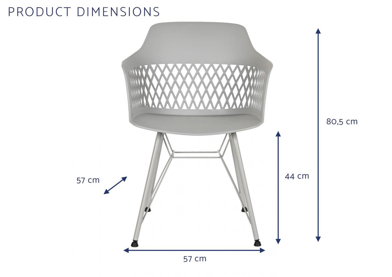 Silla Pp Metal 57X57X80_5 Gris Claro
