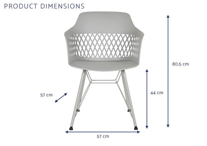 Silla Pp Metal 57X57X80_5 Gris Claro