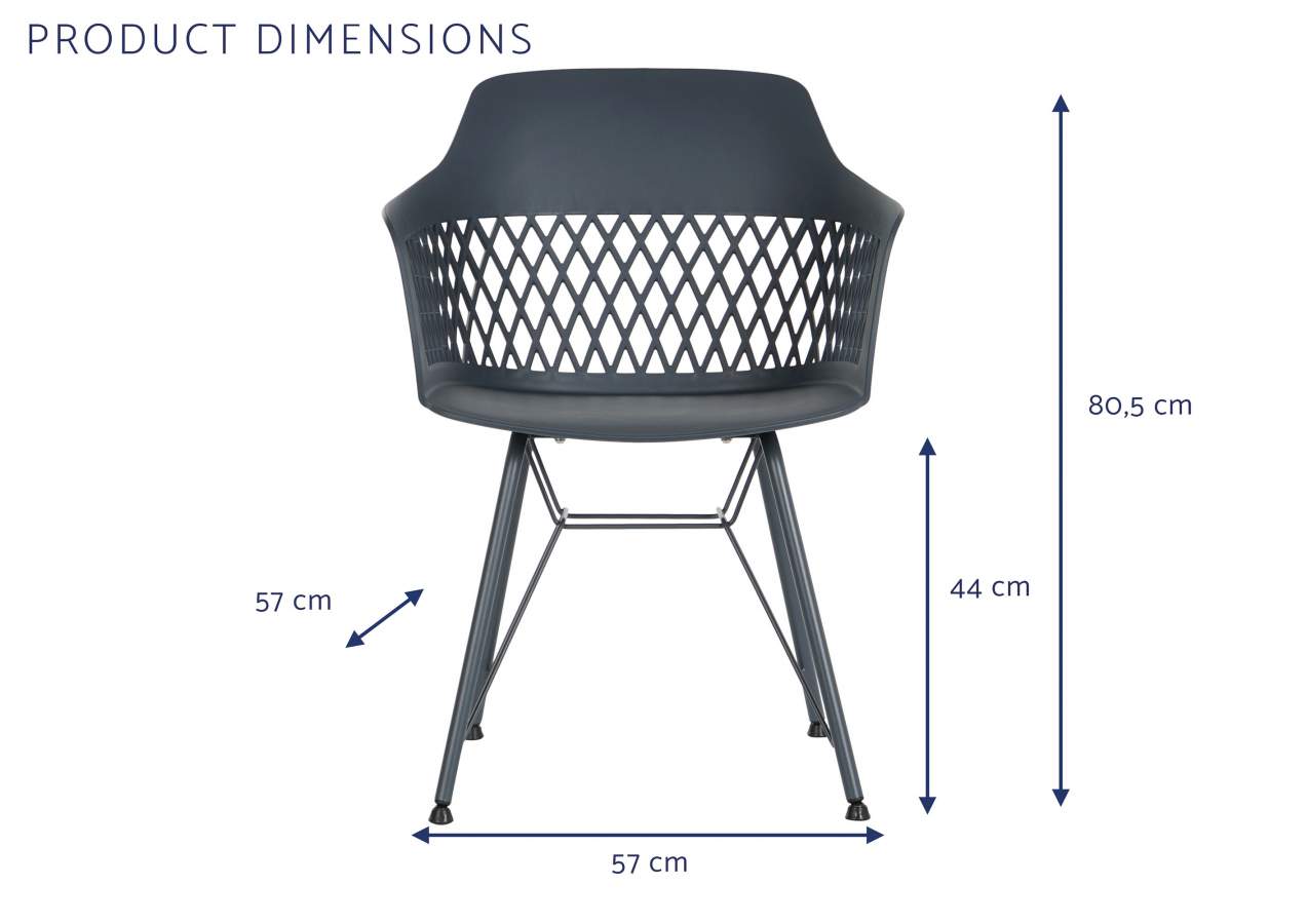 Silla Pp Metal 57X57X80_5 Azul Marino
