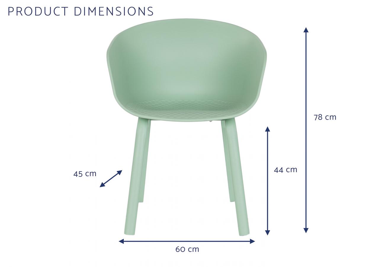 Silla Pp Metal 60X52X78 Verde Menta