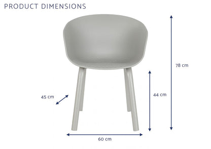 Silla Pp Metal 60X55X78 Gris Claro