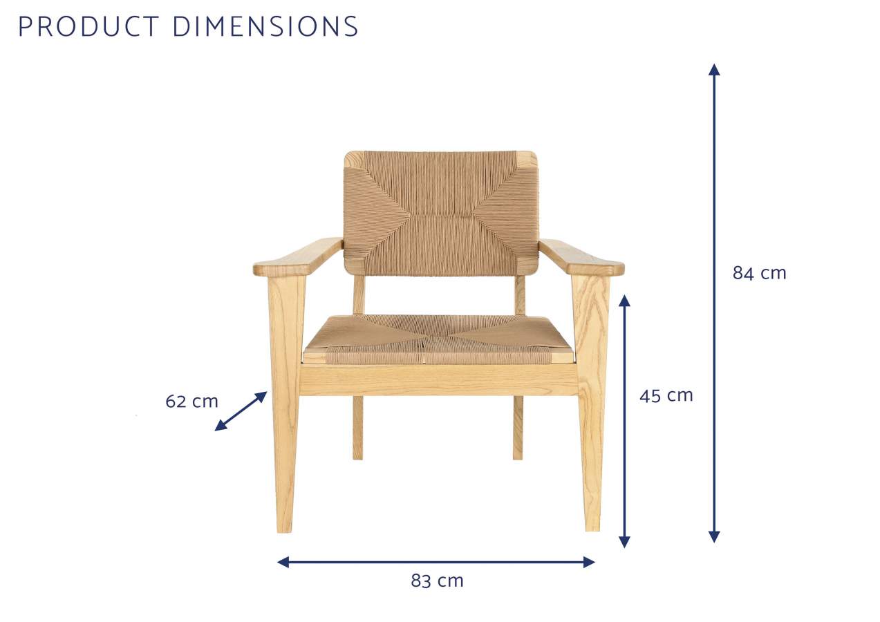 Silla Olmo Fibra 83X62X84 Natural