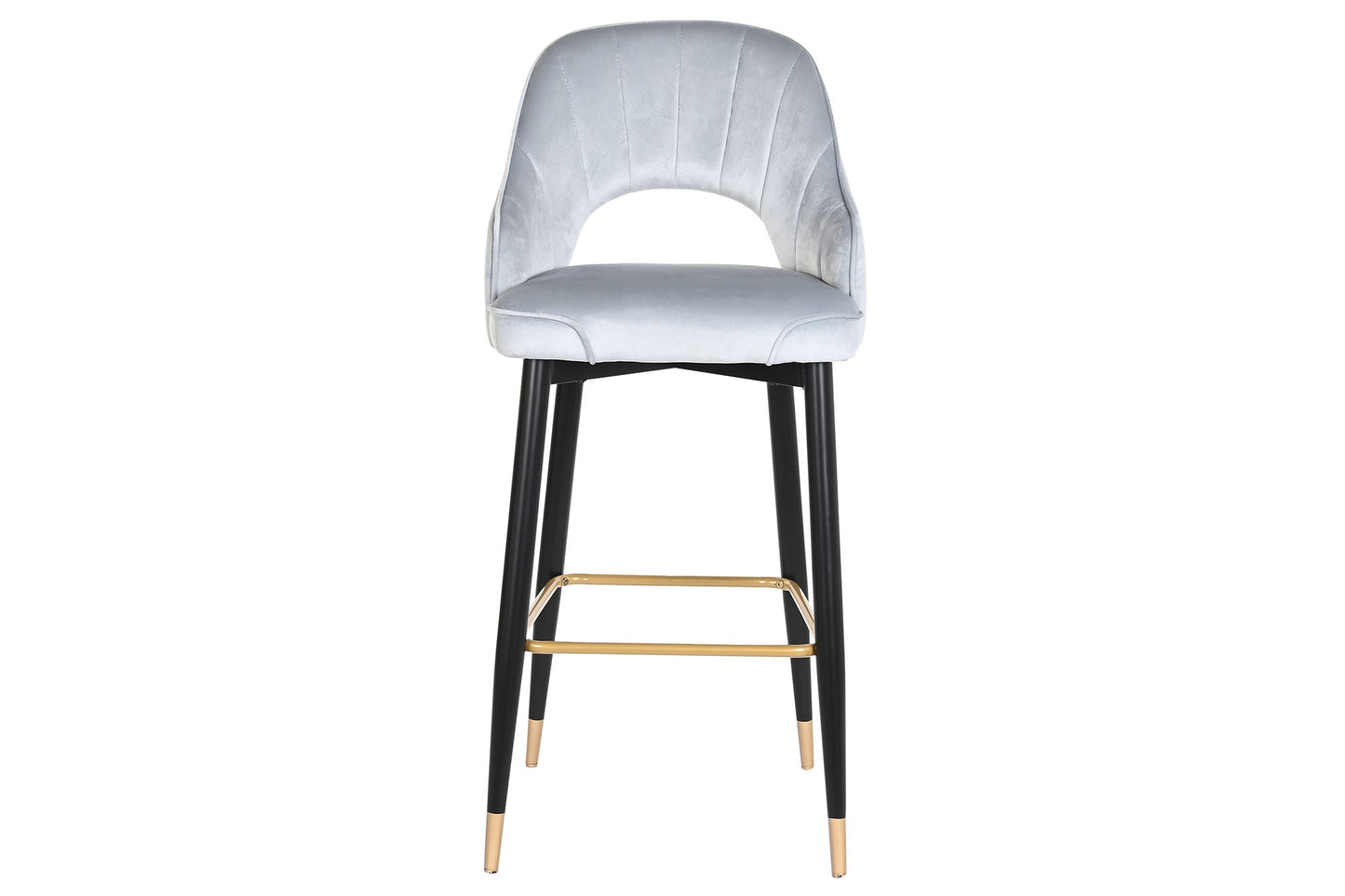 Taburete Poliester Metal 48X53X109 Terciopelo Gris