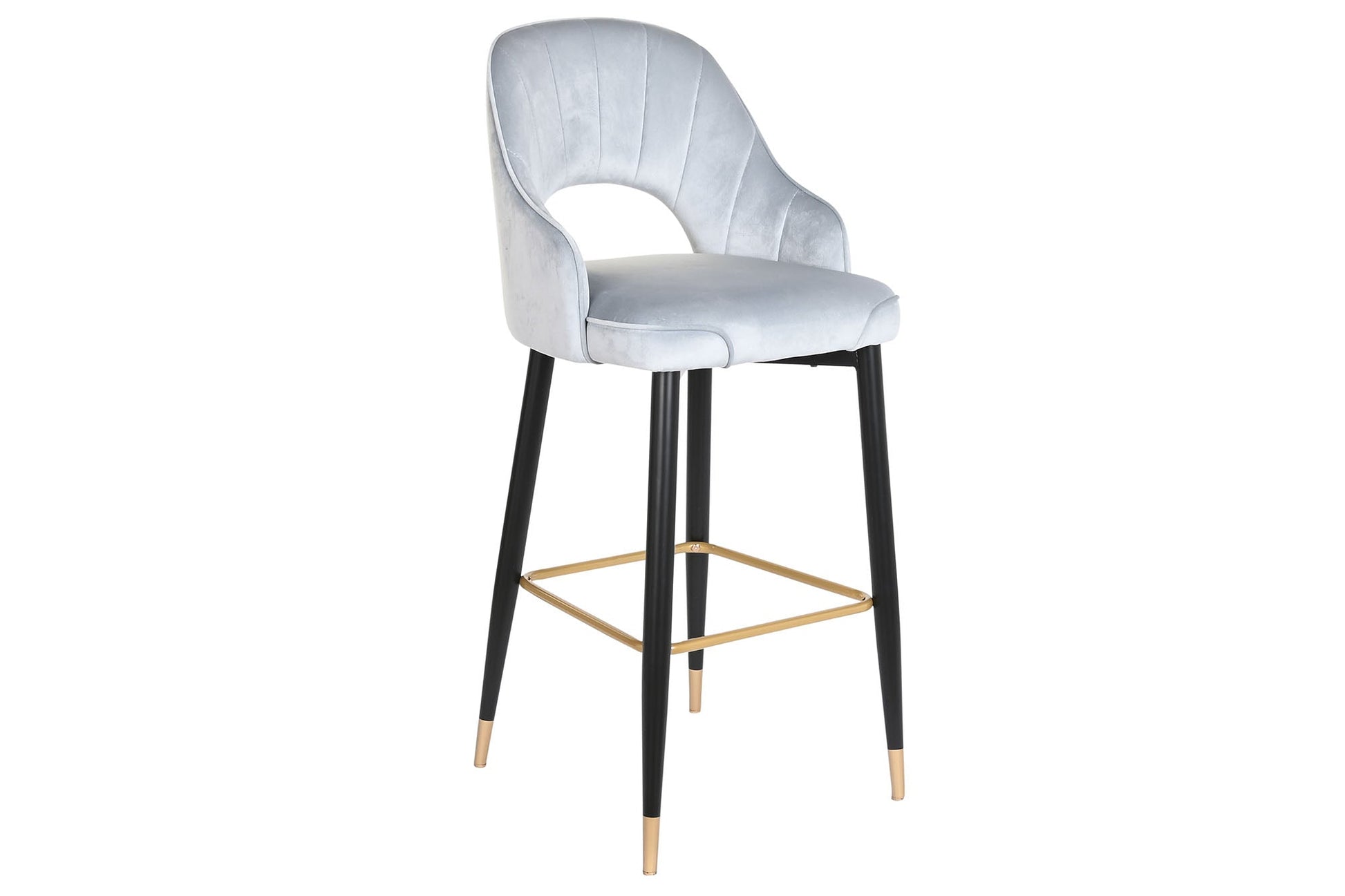 Taburete Poliester Metal 48X53X109 Terciopelo Gris