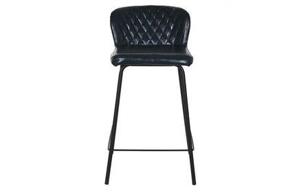 Taburete Pu Metal 40X42_5X81_5 Azul Petroleo