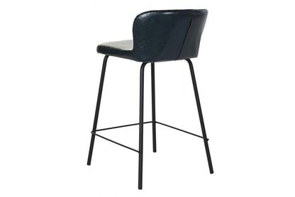 Taburete Pu Metal 40X42_5X81_5 Azul Petroleo