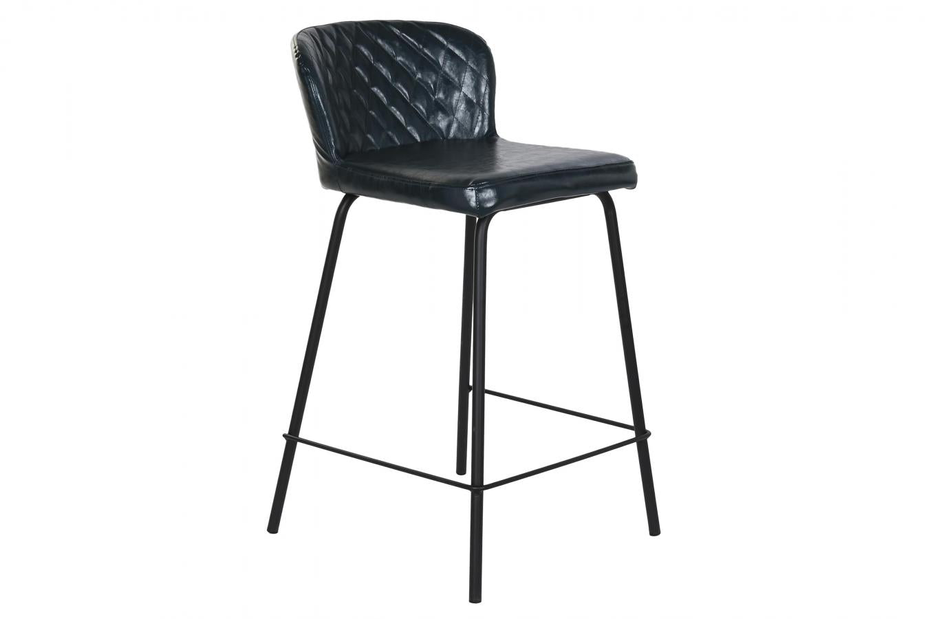 Taburete Pu Metal 40X42_5X81_5 Azul Petroleo
