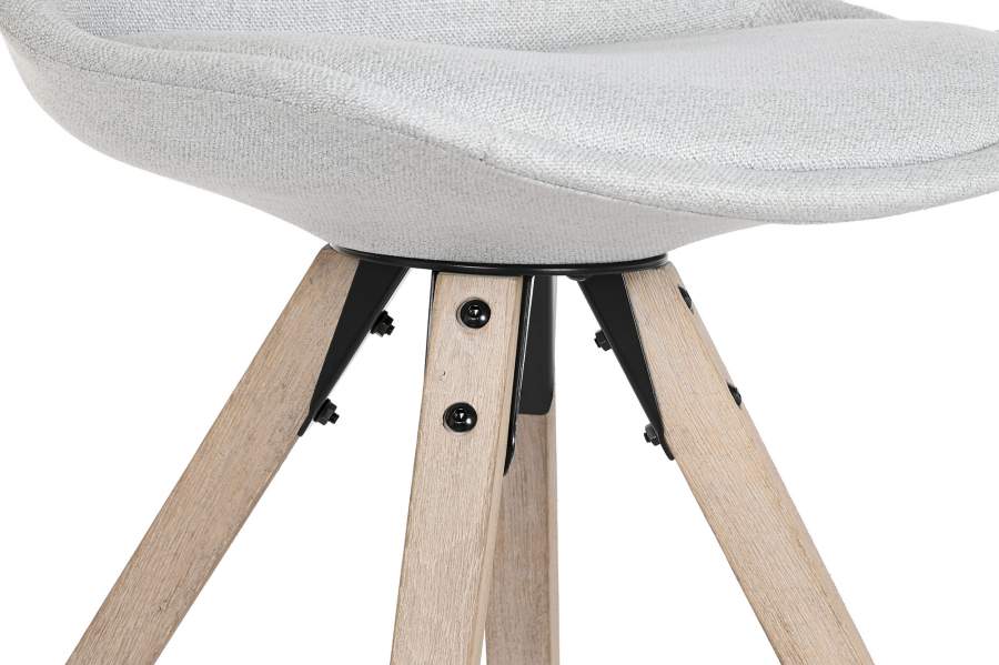 Silla Roble Poliester 48X55X84 Gris Claro