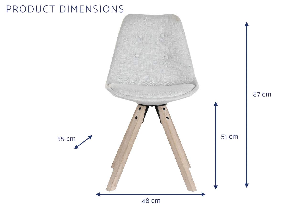 Silla Roble Poliester 48X55X84 Gris Claro