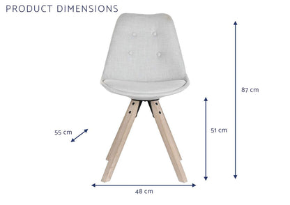 Silla Roble Poliester 48X55X84 Gris Claro