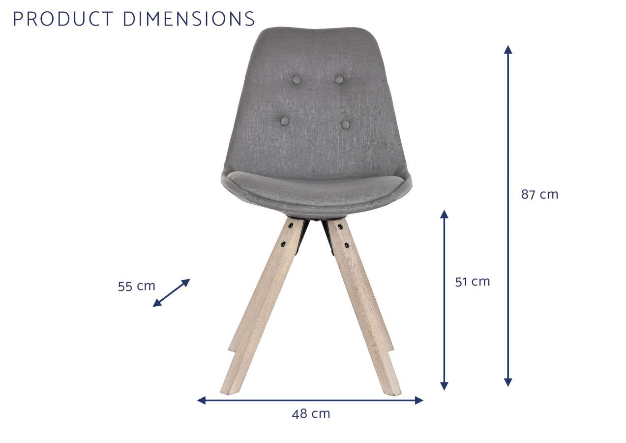 Silla Roble Poliester 48X44X84 Gris Oscuro
