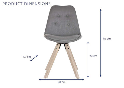 Silla Roble Poliester 48X44X84 Gris Oscuro