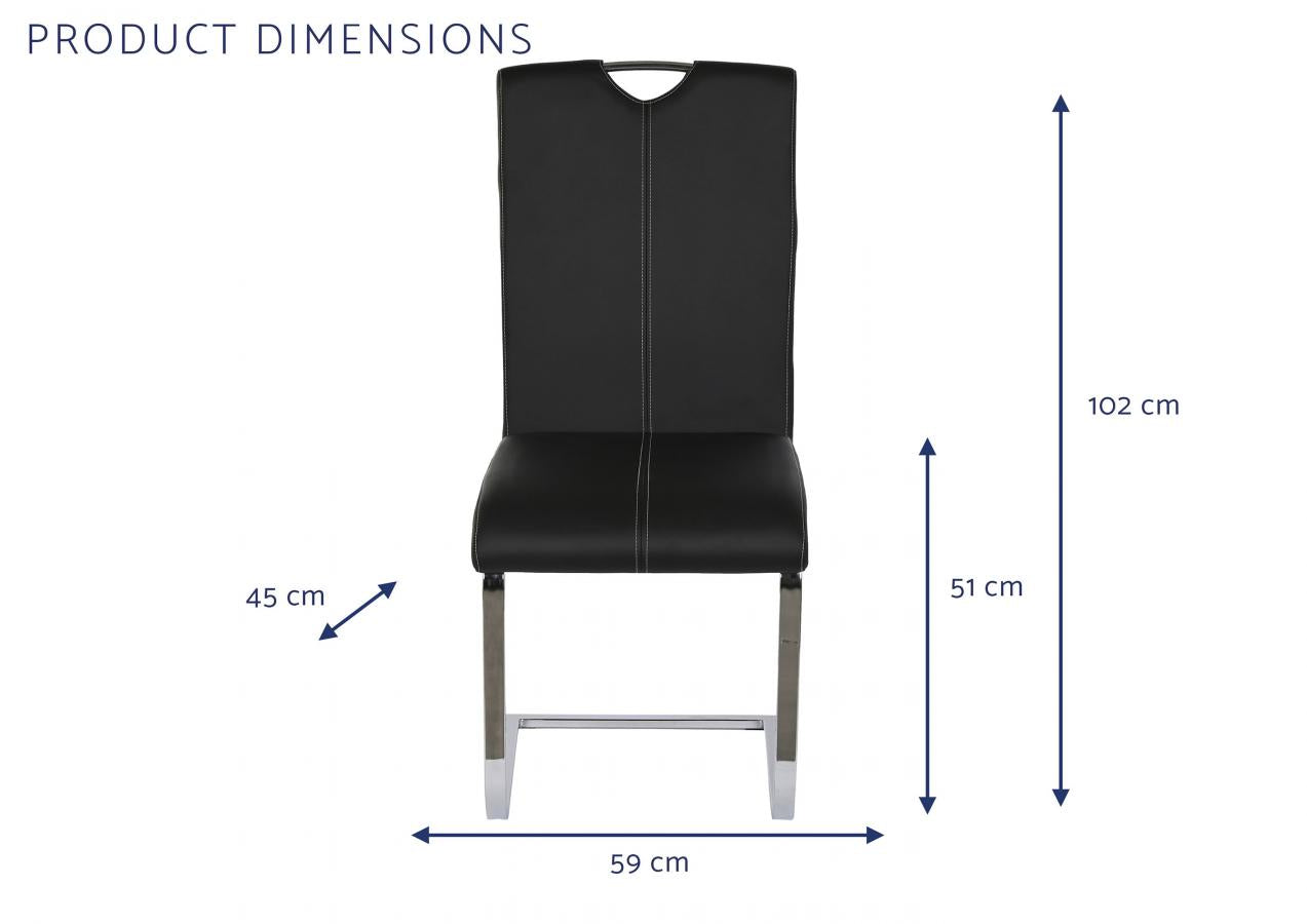 Silla Metal Pu 59X45X102 Negro
