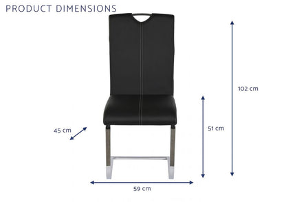Silla Metal Pu 59X45X102 Negro