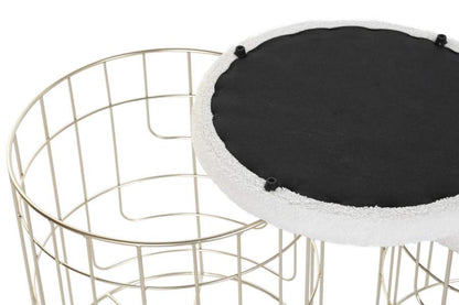 Reposapies Set 2 Poliester Metal 38X38X44 Dorado