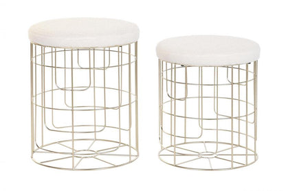 Reposapies Set 2 Poliester Metal 38X38X44 Dorado