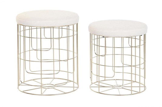 Reposapies Set 2 Poliester Metal 38X38X44 Dorado