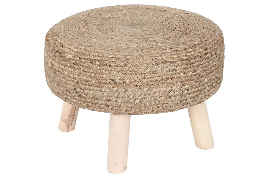 Reposapies Yute Eucalipto 50X50X30 Natural Marron