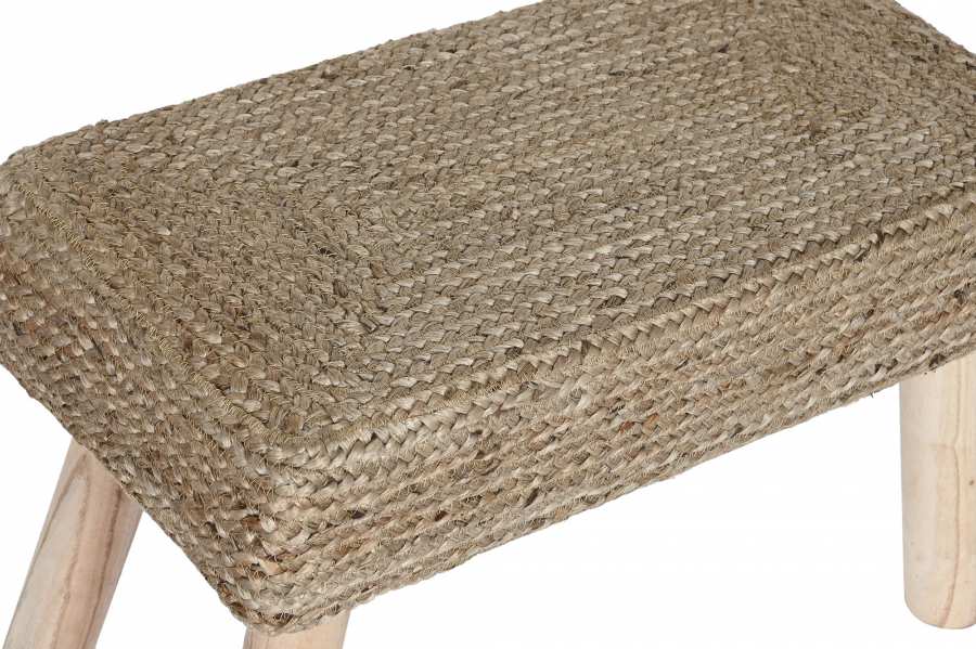 Reposapies Yute Eucalipto 62X30X39 Natural Marron