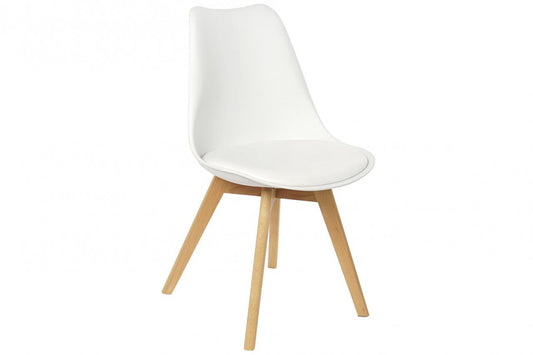 Silla Pp Pu 48X55X83 Acolchado Blanco