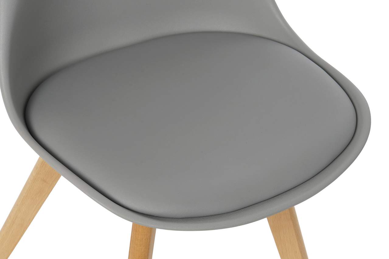 Silla Pp Pu 48X55X83 Acolchado Gris