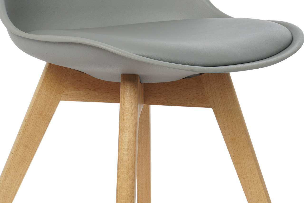 Silla Pp Pu 48X55X83 Acolchado Gris