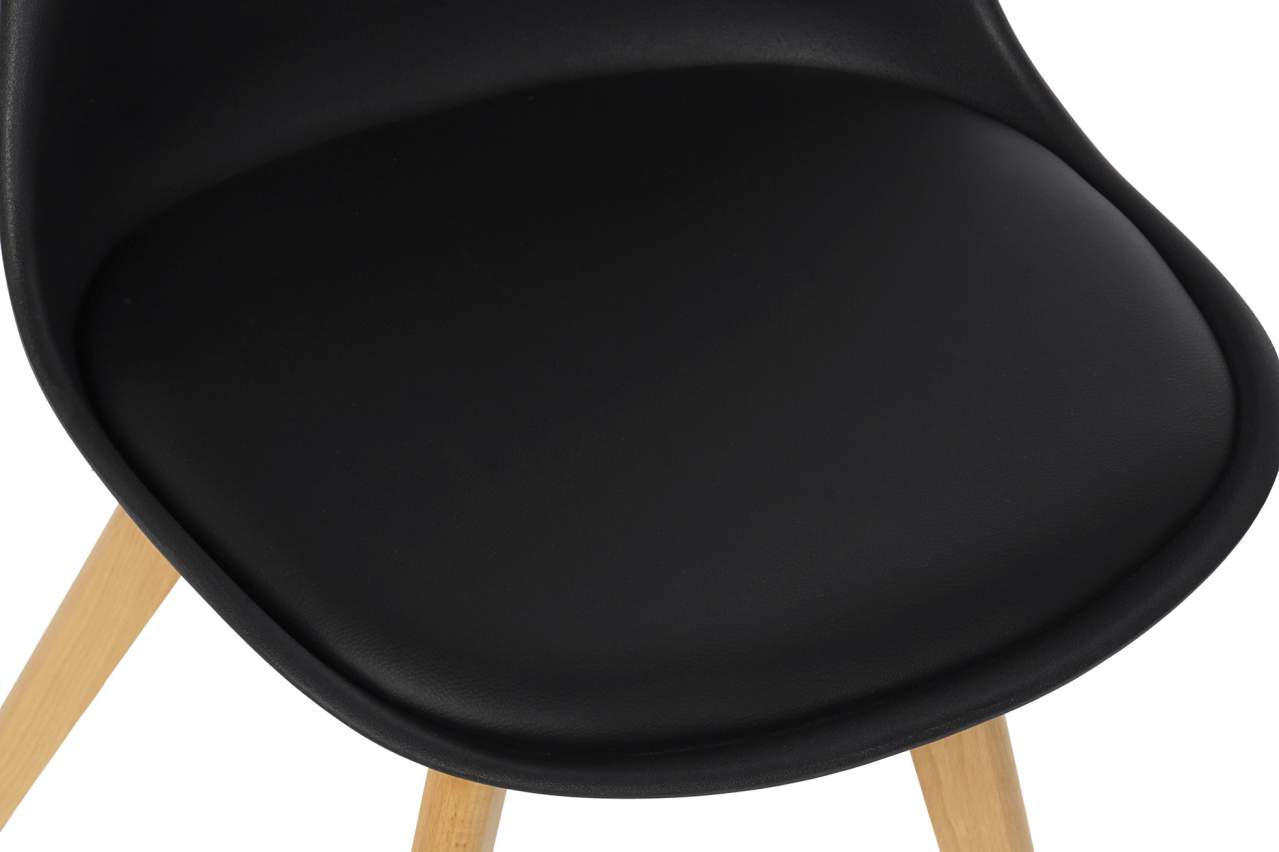 Silla Pp Pu 48X55X83 Acolchado Negro