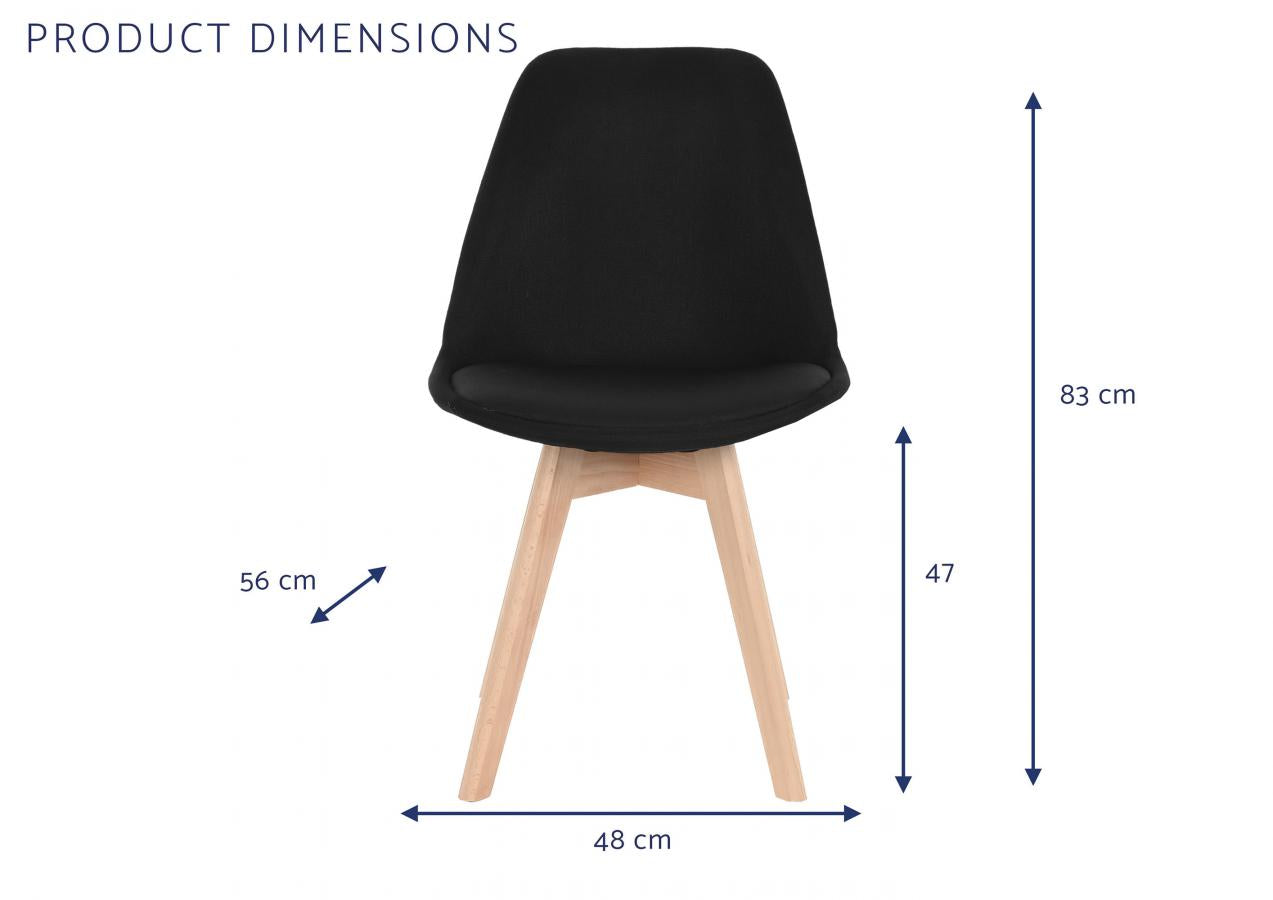 Silla Poliester Haya 48X56X83 Acolchado Negro