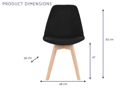 Silla Poliester Haya 48X56X83 Acolchado Negro